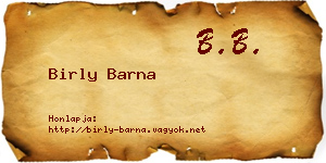 Birly Barna névjegykártya